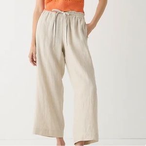 J.Crew Wide-leg seaside pant in linen flax S